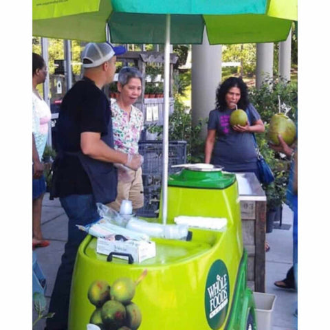 green coconut water cart