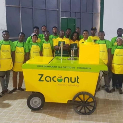 zaconut with max coconut water cart